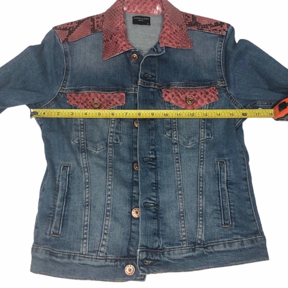 Daniella Erin NYC Python/Denim Jacket Pink/Black s - Picture 12 of 13